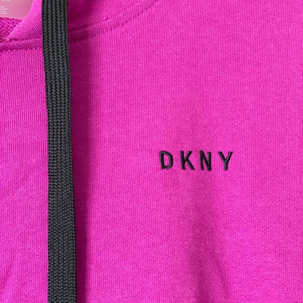 DKNY Pink and Black Hoodie Sweater - Picture 2 of 6